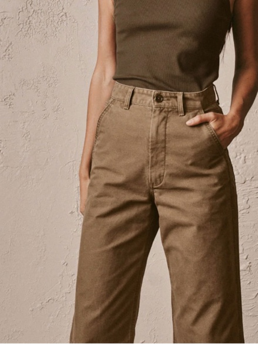 NWT Buck Mason High Desert Canvas Straight Leg Pants Womens Size 28 Dark Tan